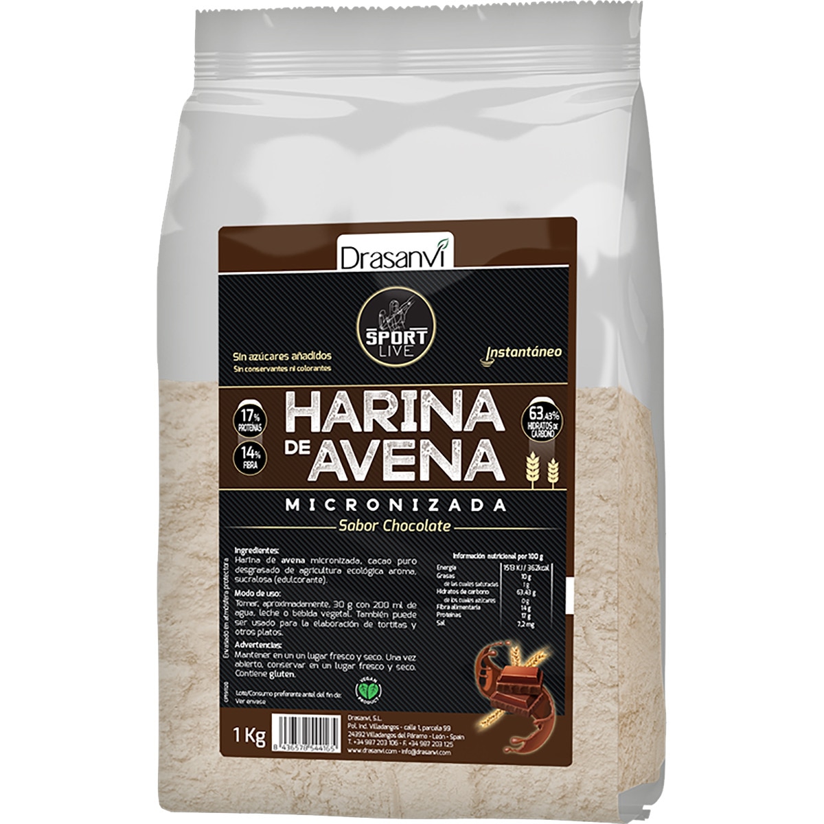 imagen de bolsa de harina de avena