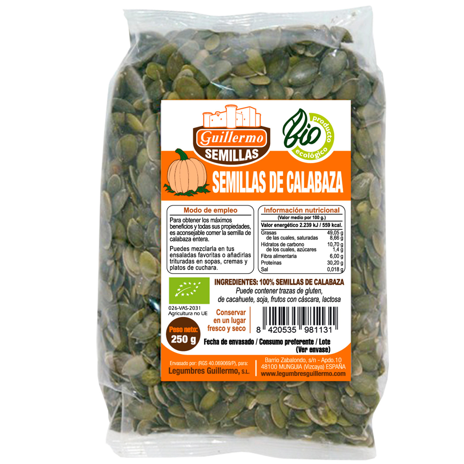 imagen de bolsa de semillas de calabaza